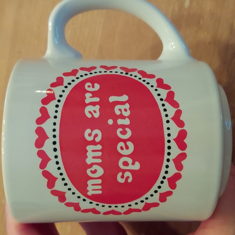 Mother's Day gift coffee tea mug red and white hearts